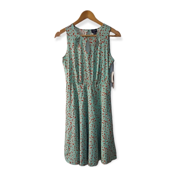 NWT Savile Row Dress Mint Green with Chili Pepper Print.  Size 4.  Has P… - Picture 1 of 5